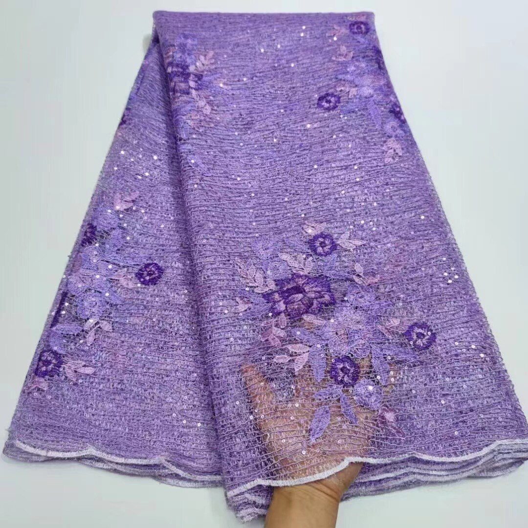 Sequins High Quality Rope Embroidery Tulle Lace French 5 Yards