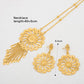 Ethiopian African Jewelry Set for Women Round Necklace Earrings Luxury Chain 18K Gold Plated Nigerian Dubai Fashon Jewelry Gift