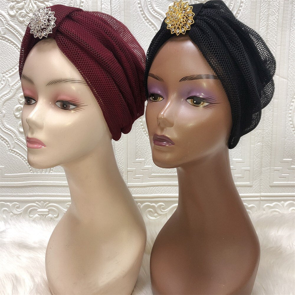 Bonnet Turban with Brooch