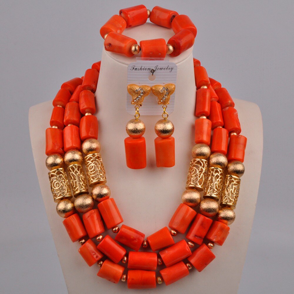 White Original Coral Necklace Nigerian Wedding Bridal African Beads Jewelry Set