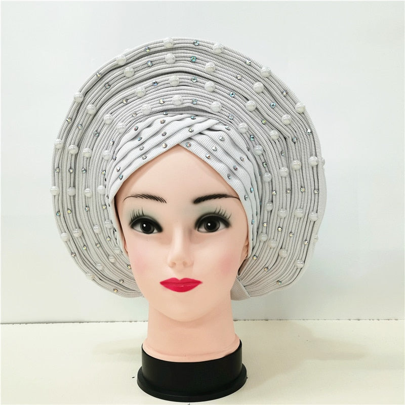 Breathable Sego Beaded Gele