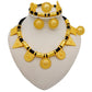 Trendy Nigerian Dubai Gold Color Jewelry Set For Women Tassel Long Chain Bridal Long Necklace Bracelet Earring Ring Wedding Sets