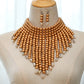 Multi Layer Beads Statement Women Necklace Earrings Sets Handmade Bohemian Bridal Wedding Party Accessories African Jewelry Bibs