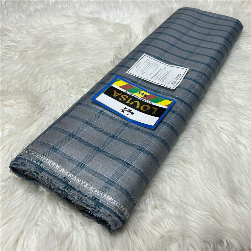 5 Yards Plaid Senator Wear Suit Fabric for Men