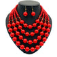 Multi Layer Beads Statement Women Necklace Earrings Sets Handmade Bohemian Bridal Wedding Party Accessories African Jewelry Bibs