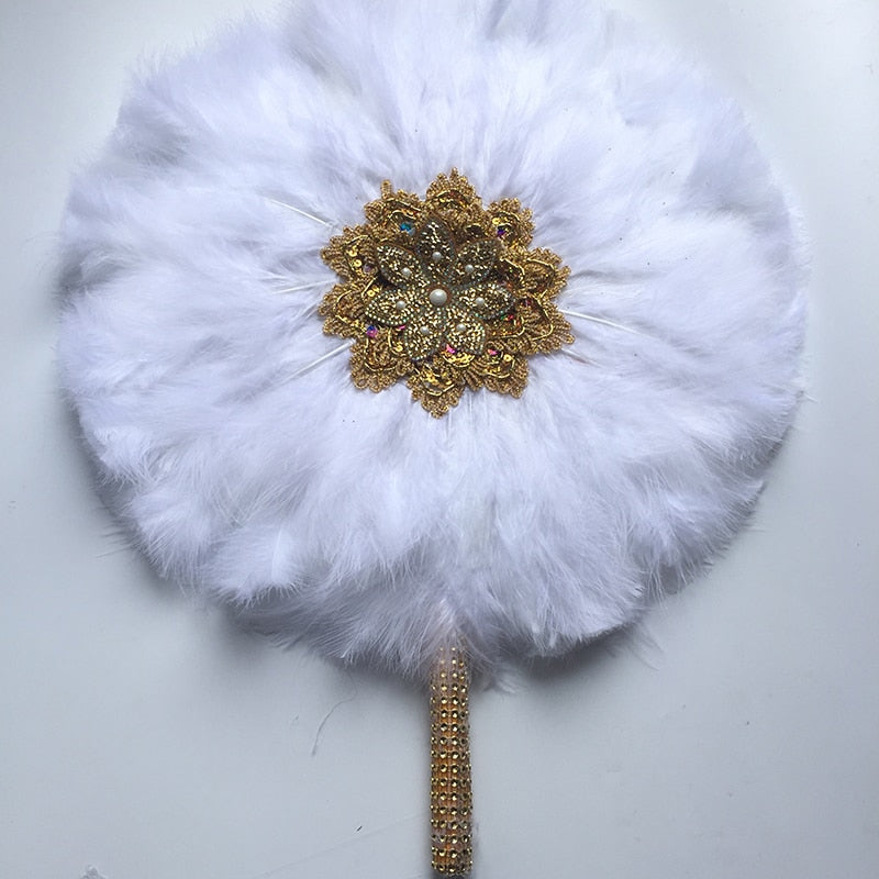 Turkey Feather Hand Fan