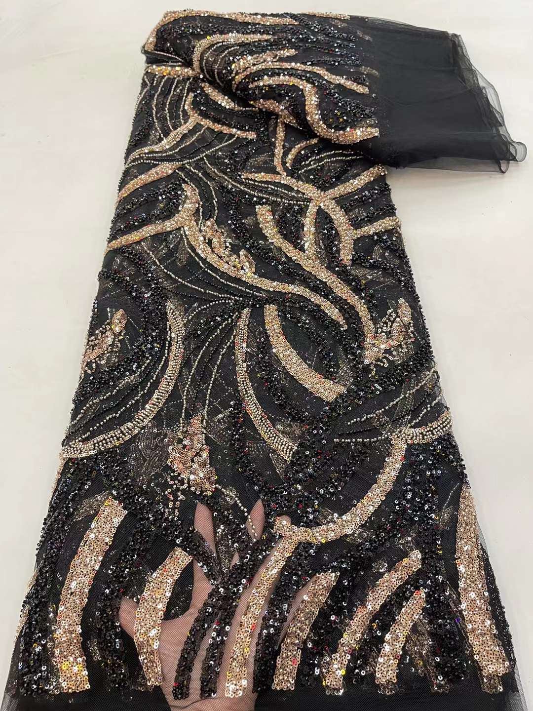 Sequin Beaded Lace Embroidery French Lace 5 Yards