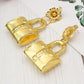 Dubai Gold Plated Jewelry Set Bag Pattern Drop Earrings Necklace Pendant Sets