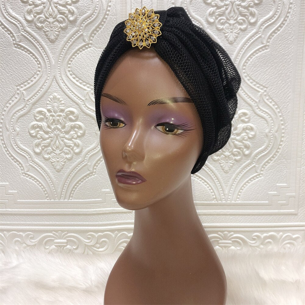 Bonnet Turban with Brooch