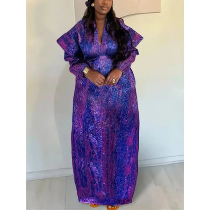 Moroccan Evening Gown Satin Boubou Robe