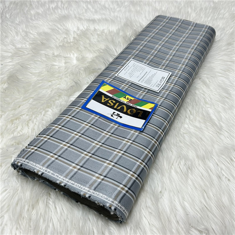 5 Yards Plaid Senator Wear Suit Fabric for Men
