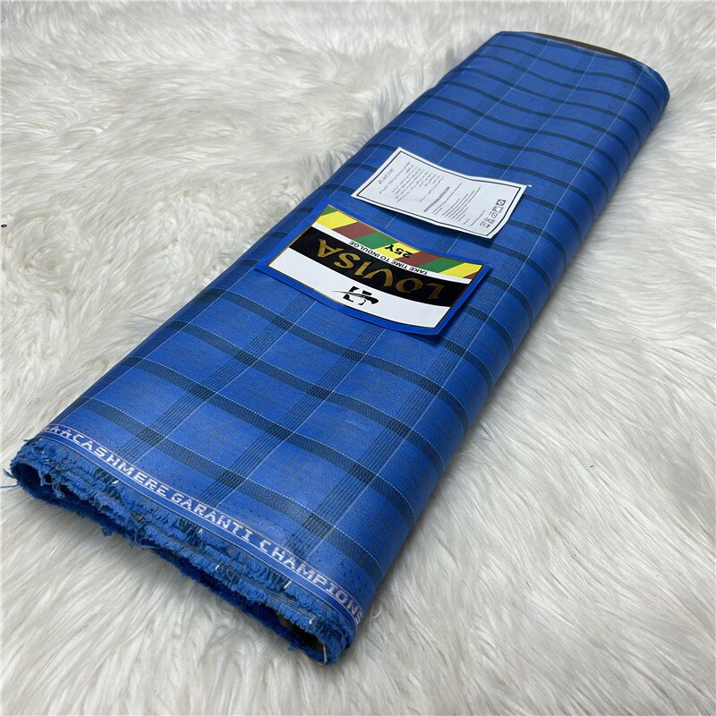 5 Yards Plaid Senator Wear Suit Fabric for Men