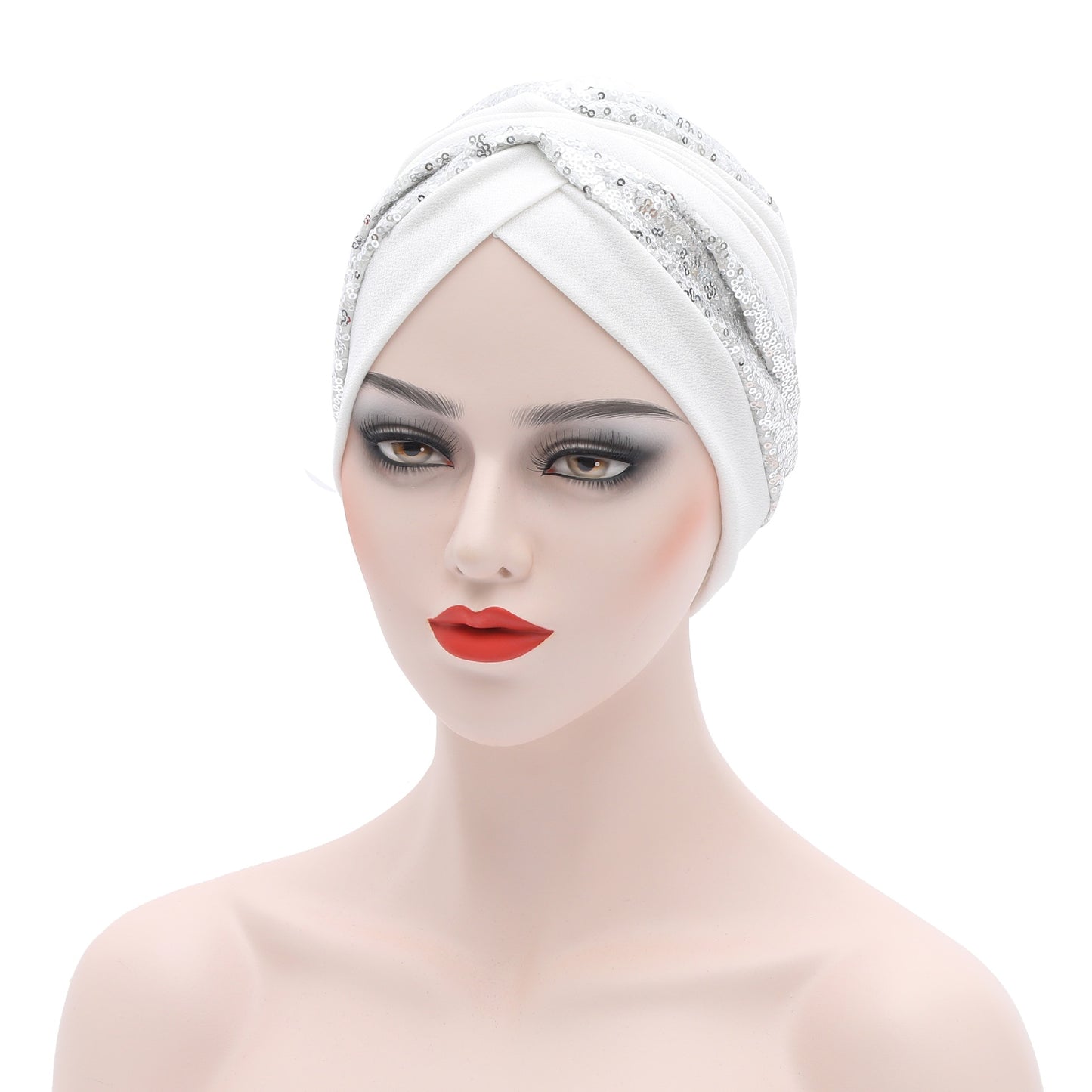 Sequin Pleated Turban Headtie