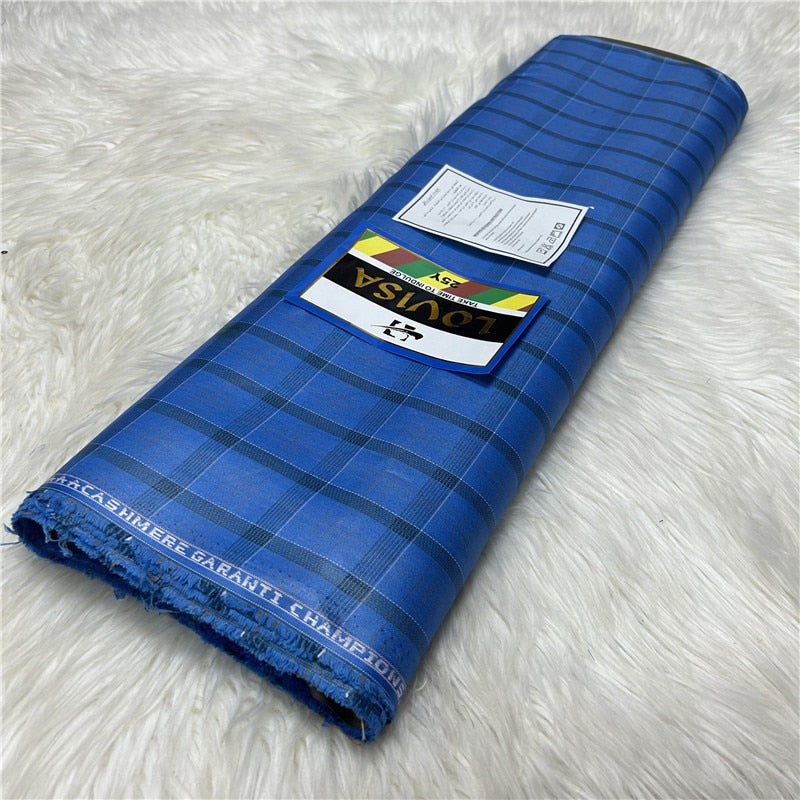 5 Yards Plaid Senator Wear Suit Fabric for Men