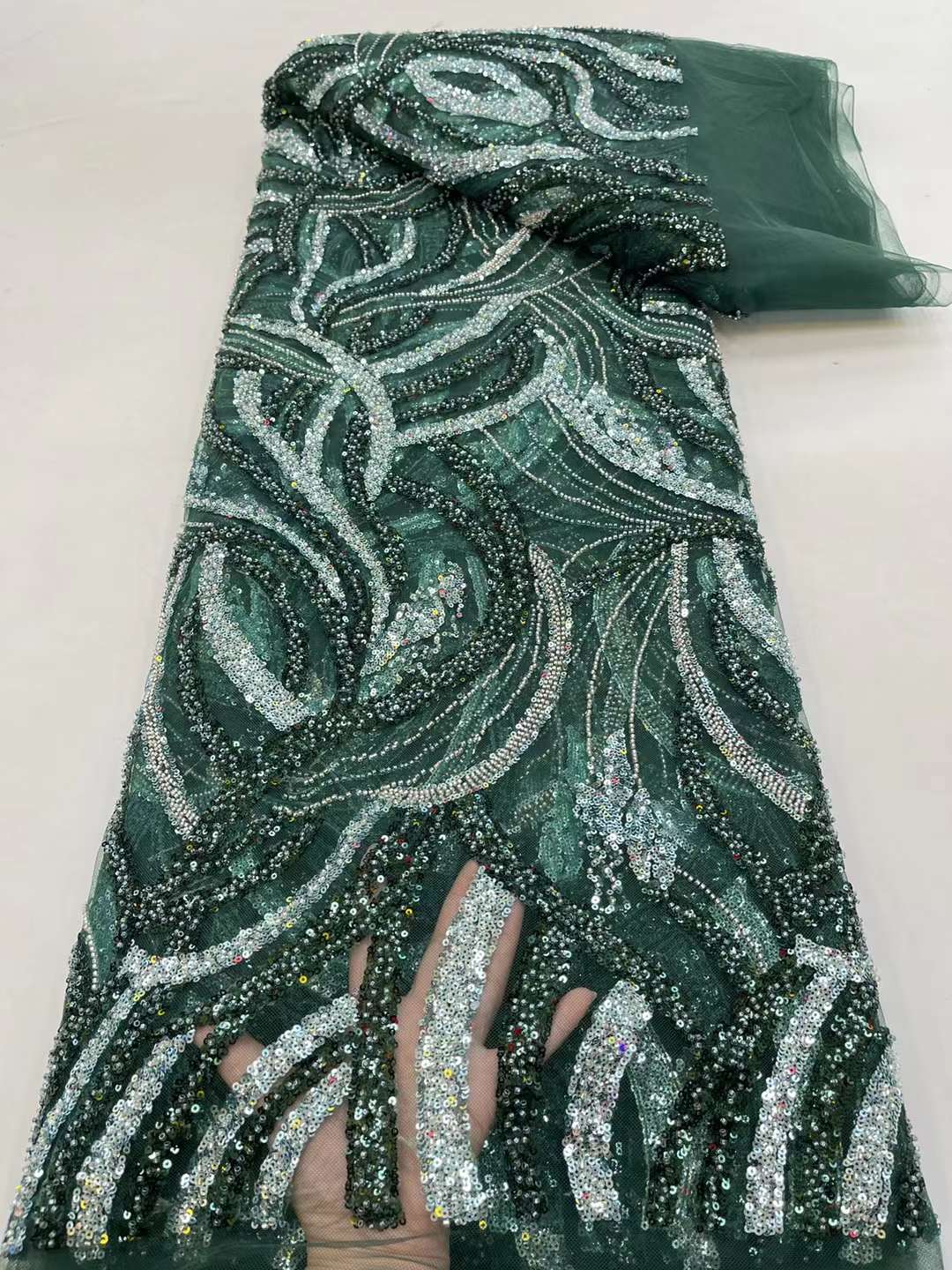 Sequin Beaded Lace Embroidery French Lace 5 Yards