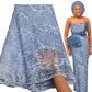 Soft Lace 5 Yards French Tulle Rhinestone Embroidery