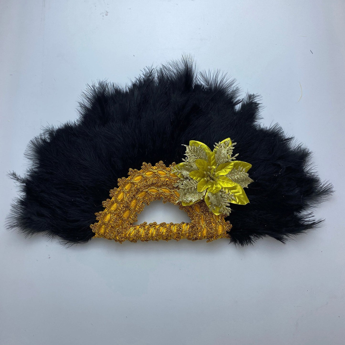 Turkey Feather Hand Fan (Half Fan)
