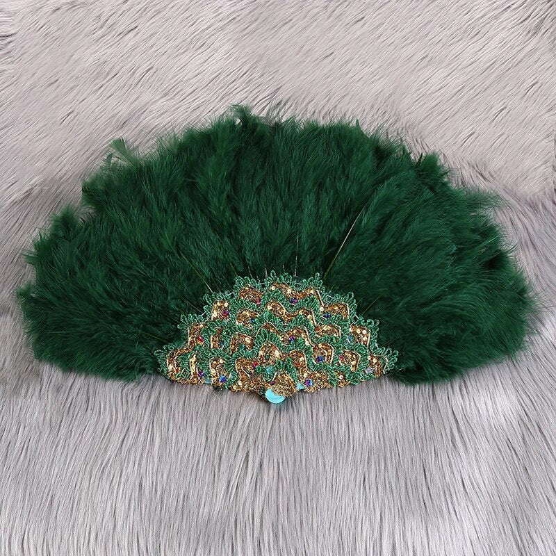Turkey Feather Hand Fan