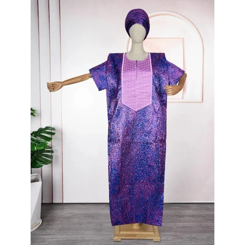 Moroccan Evening Gown Satin Boubou Robe