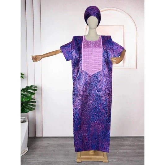 Moroccan Evening Gown Satin Boubou Robe