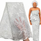 Soft Lace 5 Yards French Tulle Rhinestone Embroidery