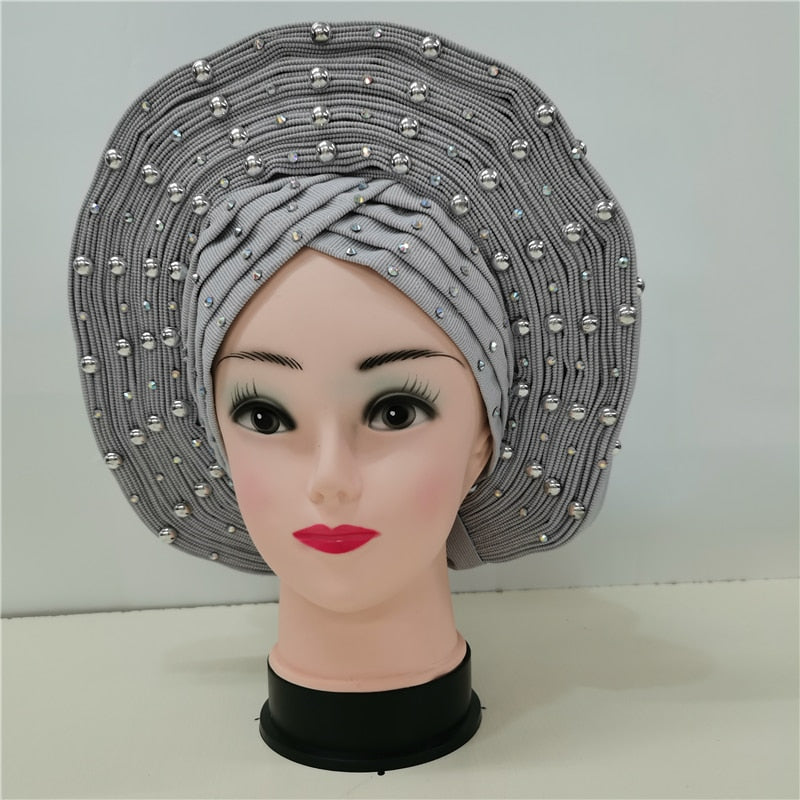 Breathable Sego Beaded Gele