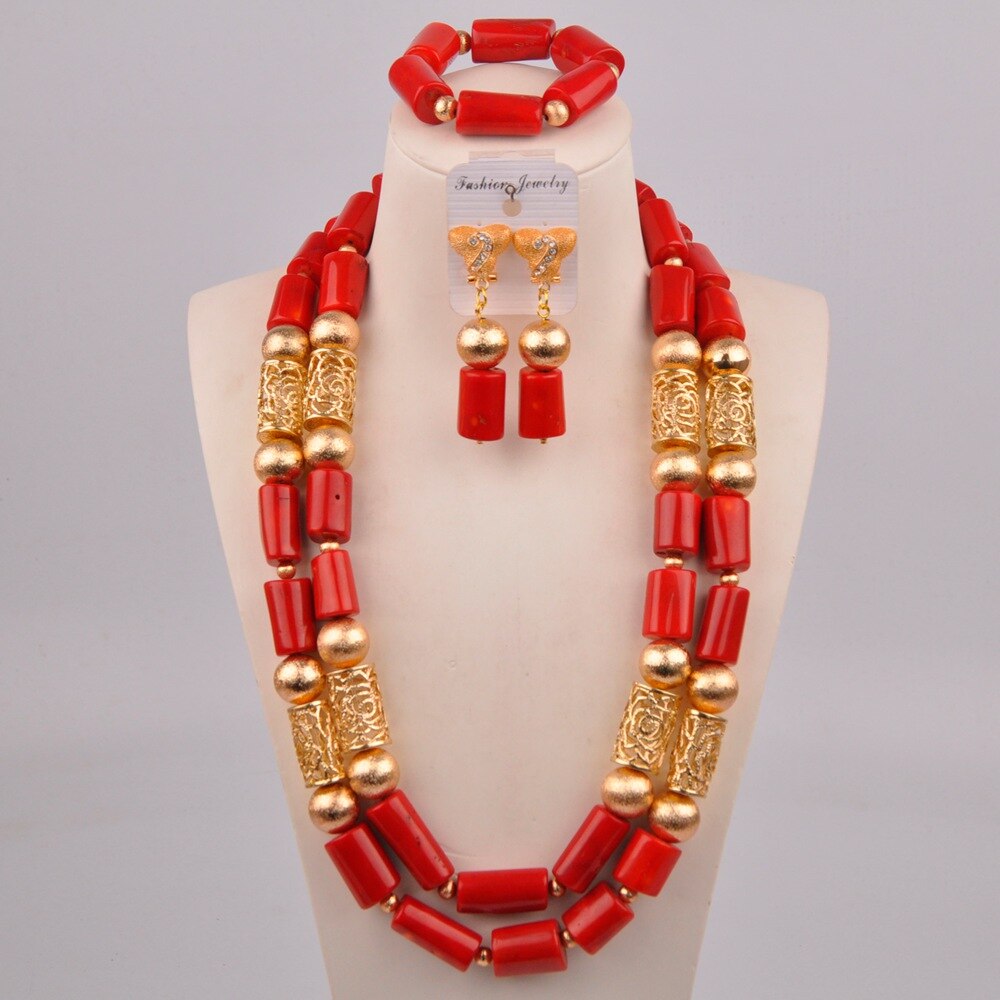 White Original Coral Necklace Nigerian Wedding Bridal African Beads Jewelry Set