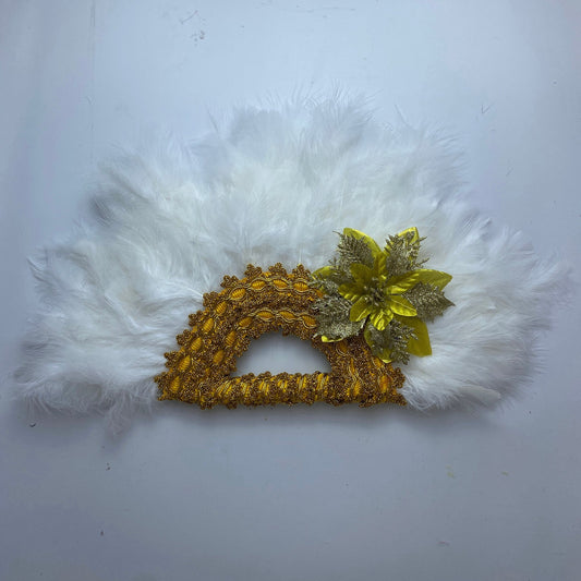 Turkey Feather Hand Fan (Half Fan)