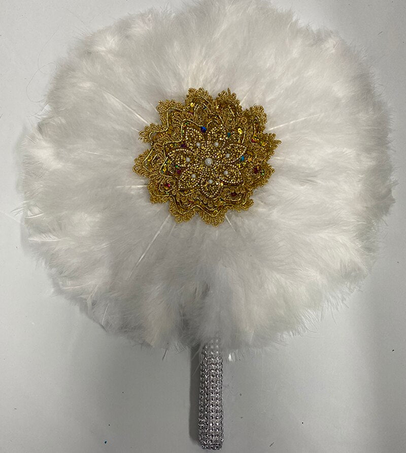 Turkey Feather Hand Fan