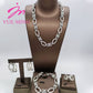 Nigerian Wedding Jewelry Set Gold Plated Copper Chain Dubai African Necklace Bracelet Rings Fashion Bridal Earrings For Women