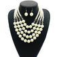 Multi Layer Beads Statement Women Necklace Earrings Sets Handmade Bohemian Bridal Wedding Party Accessories African Jewelry Bibs