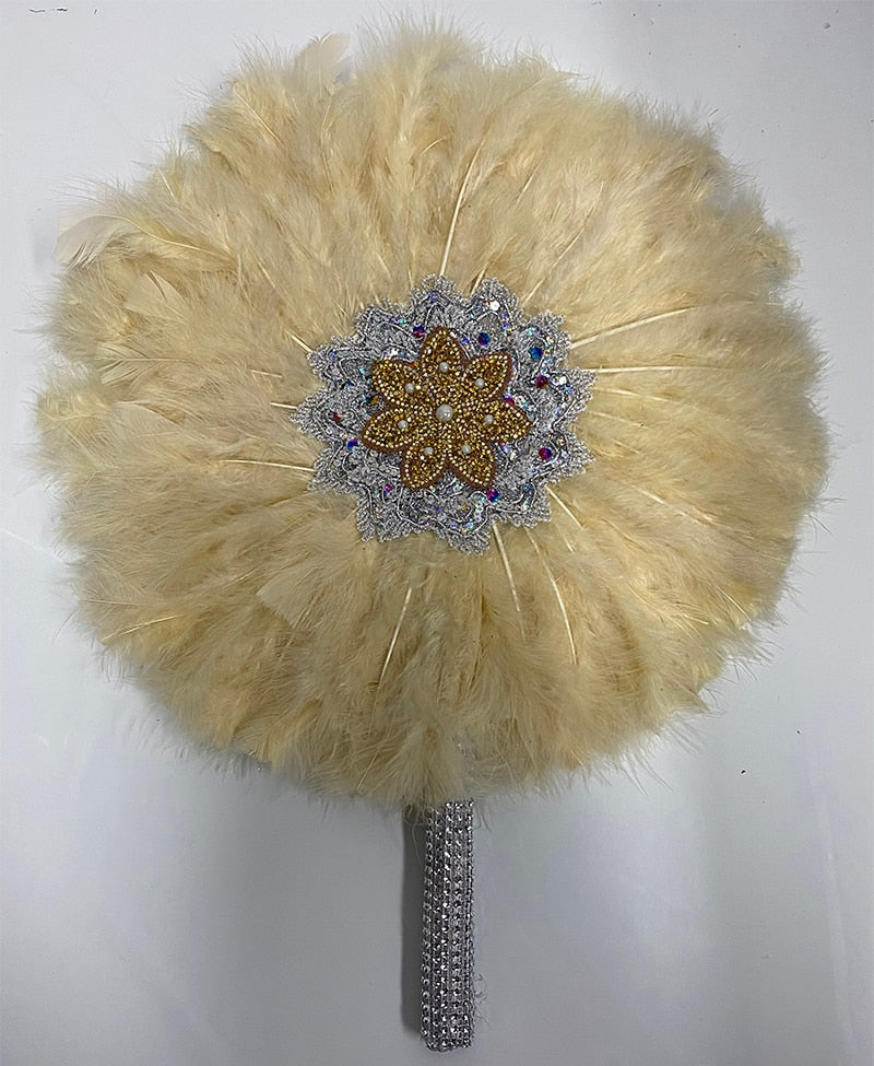 Turkey Feather Hand Fan