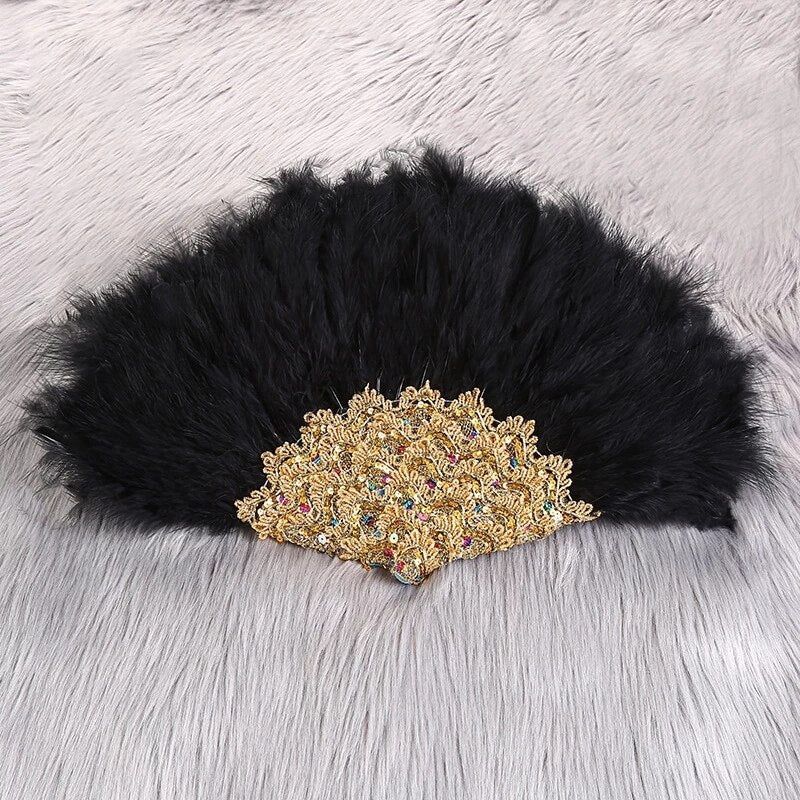 Turkey Feather Hand Fan