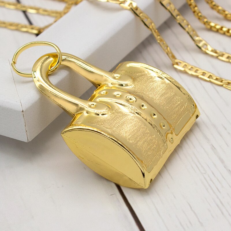 Dubai Gold Plated Jewelry Set Bag Pattern Drop Earrings Necklace Pendant Sets