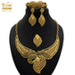 Nigerian Wedding Jewelry Set Gold Plated Dubai African Chokers Necklace Earrings Rings Fashion Bridal Jewellery Sets For Women