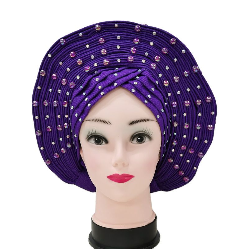 Breathable Sego Beaded Gele