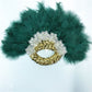Turkey Feather Fan With Sequins