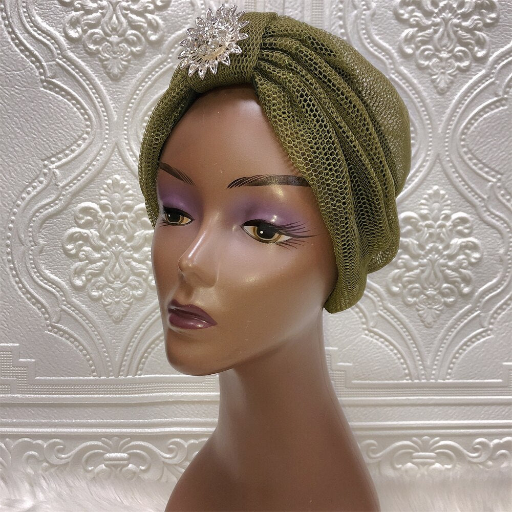 Bonnet Turban with Brooch