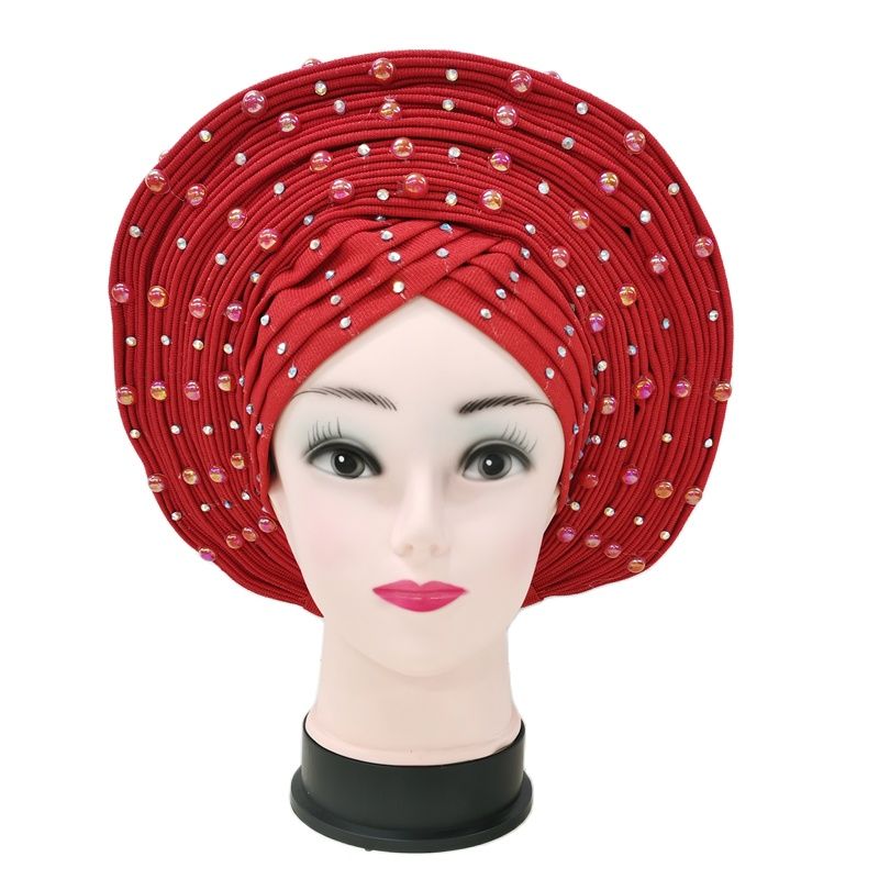 Breathable Sego Beaded Gele