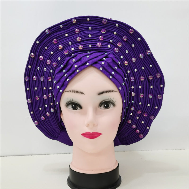 Breathable Sego Beaded Gele