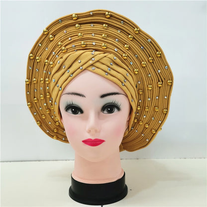Breathable Sego Beaded Gele