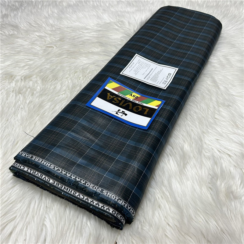 5 Yards Plaid Senator Wear Suit Fabric for Men