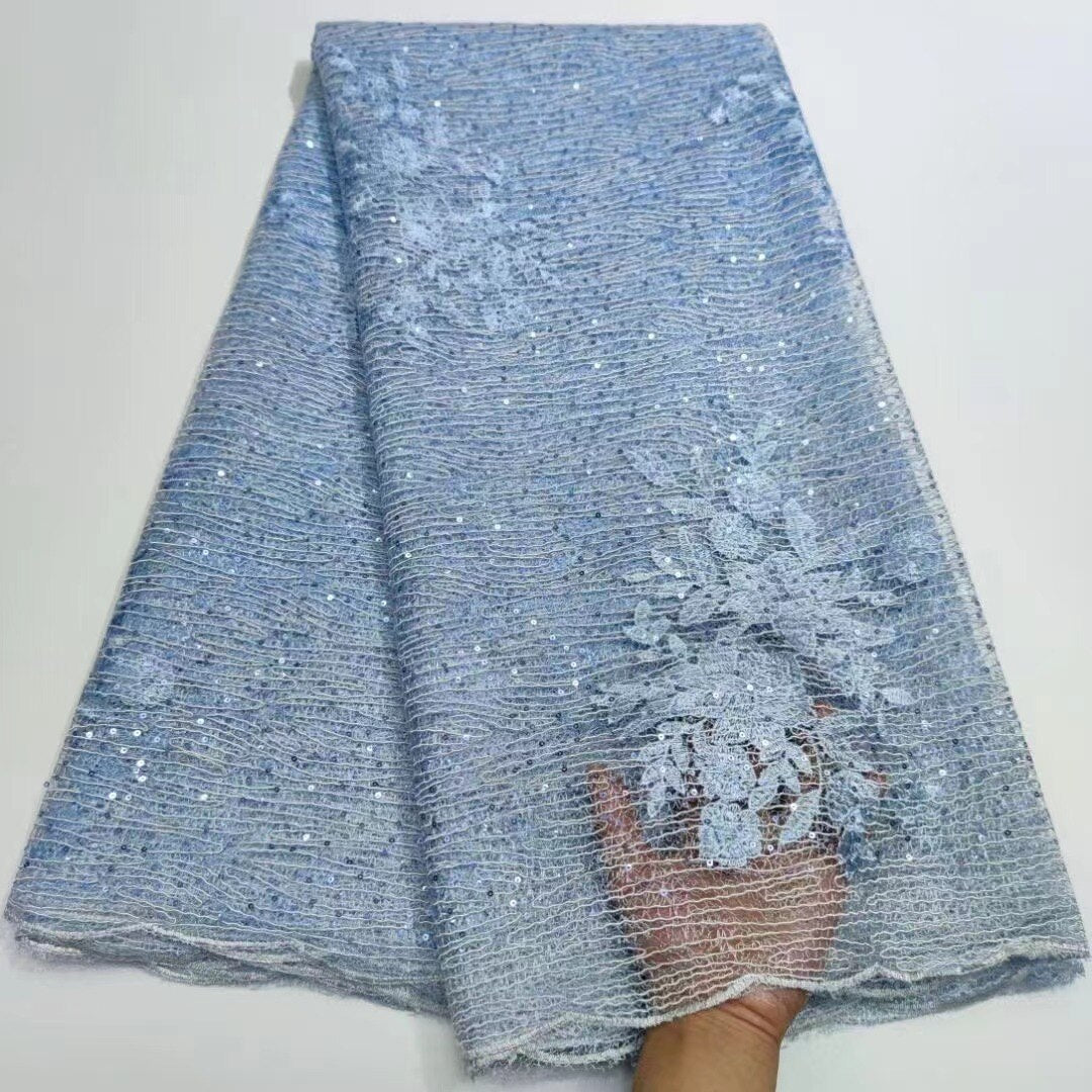 Sequins High Quality Rope Embroidery Tulle Lace French 5 Yards