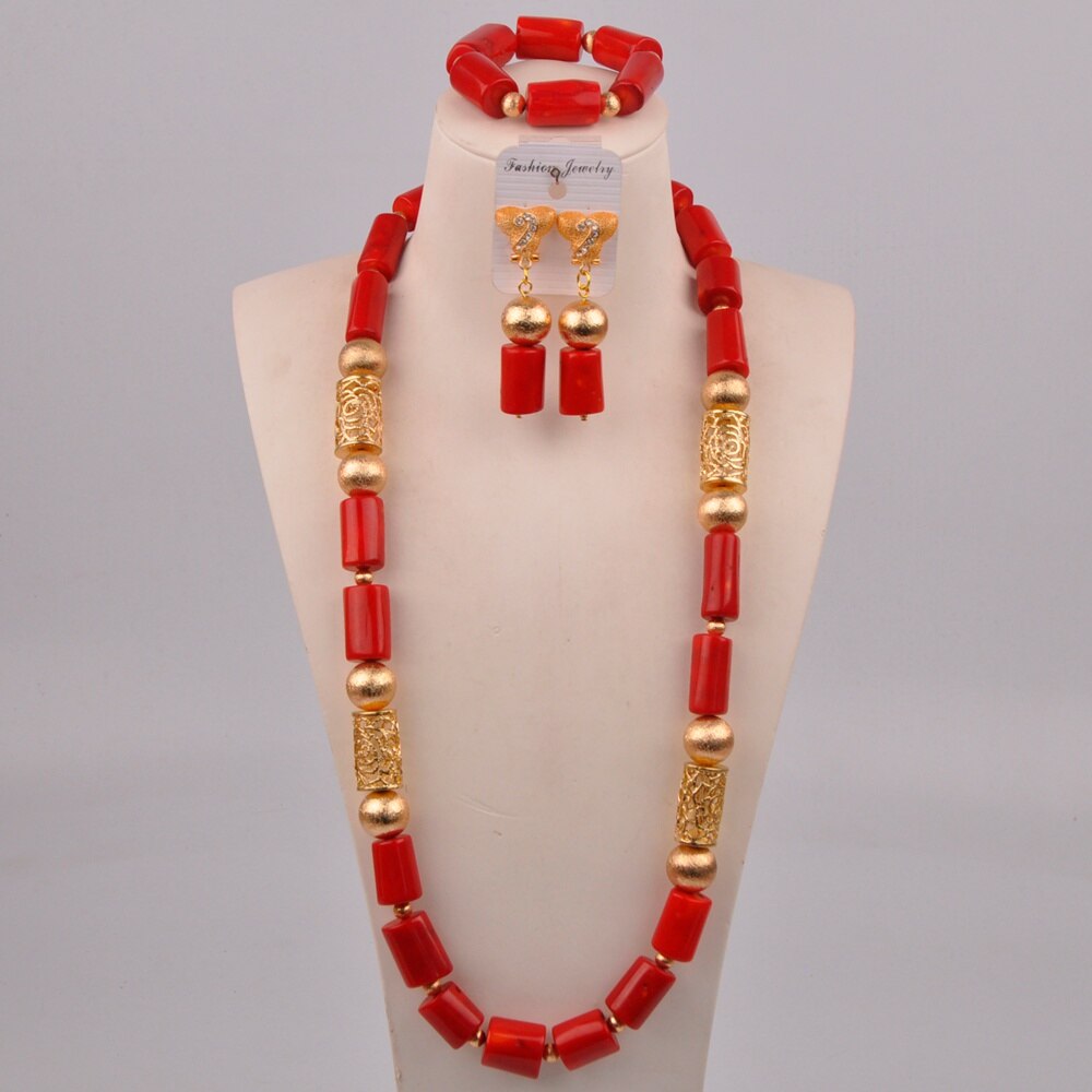 White Original Coral Necklace Nigerian Wedding Bridal African Beads Jewelry Set