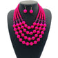 Multi Layer Beads Statement Women Necklace Earrings Sets Handmade Bohemian Bridal Wedding Party Accessories African Jewelry Bibs