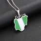 Gold Plated Stainless Steel Nigerian Map Pendant Necklace Unisex