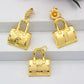 Dubai Gold Plated Jewelry Set Bag Pattern Drop Earrings Necklace Pendant Sets