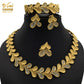 Nigerian Wedding Jewelry Set Gold Plated Dubai African Chokers Necklace Earrings Rings Fashion Bridal Jewellery Sets For Women