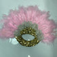 Turkey Feather Fan With Sequins