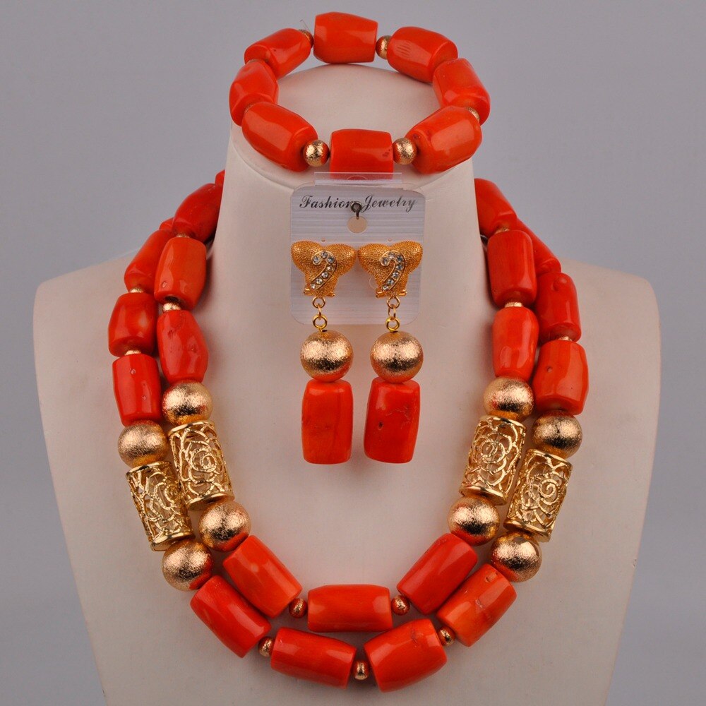 White Original Coral Necklace Nigerian Wedding Bridal African Beads Jewelry Set